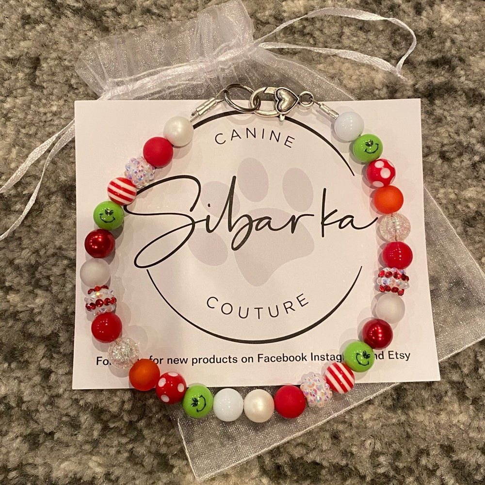Sibarka Canine Couture Christmas dog collar SMALL
